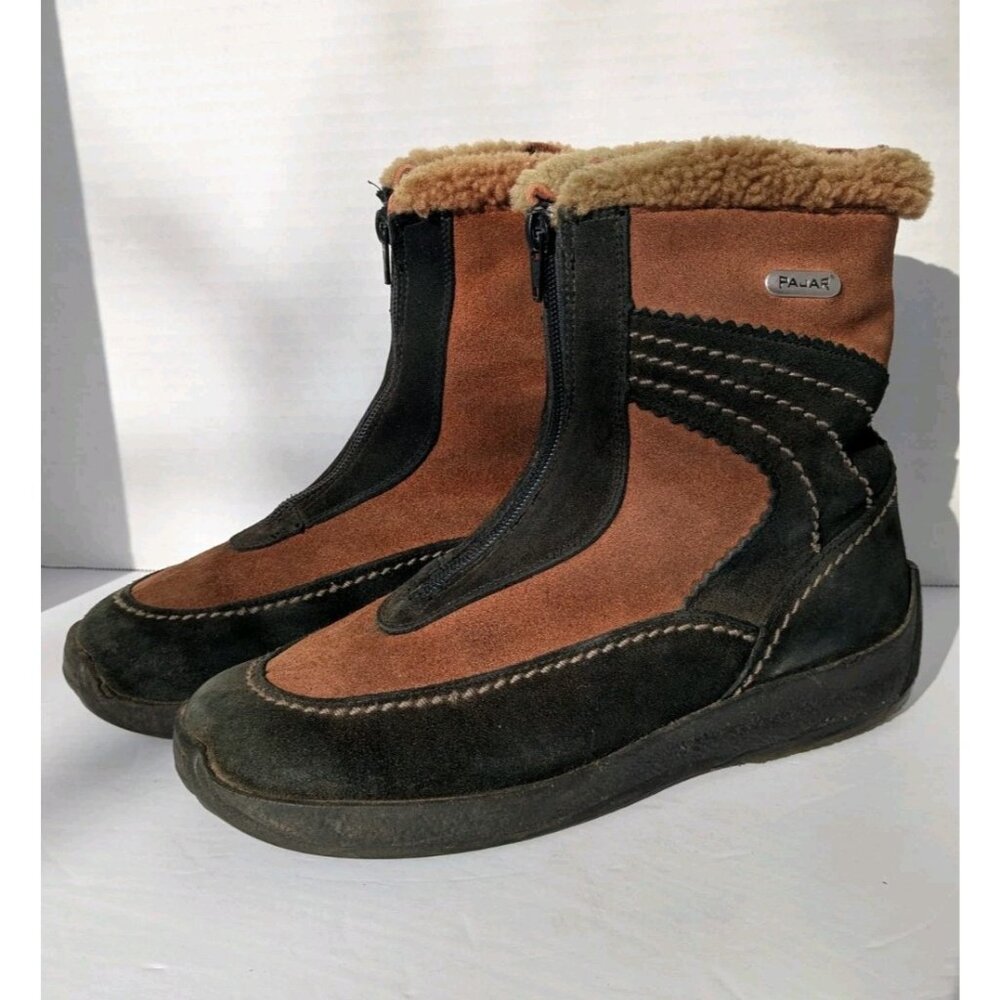 Pajar Suede Leather And Genuine Shearling Womens Winter Boots Canada Made Size 7